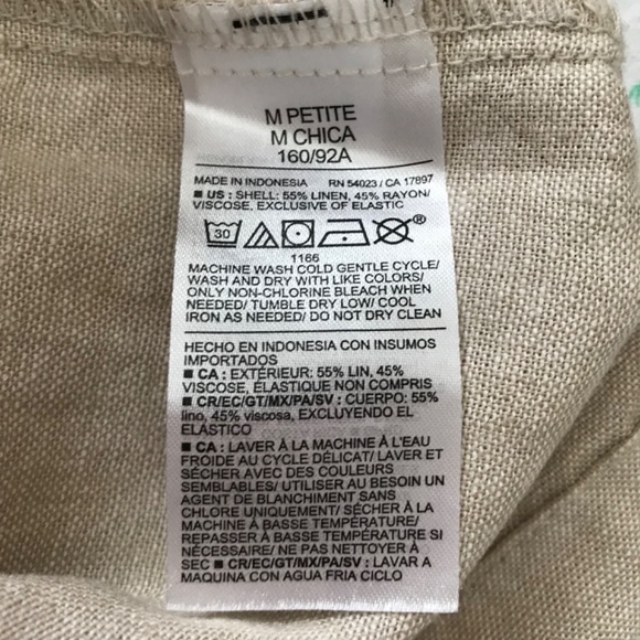 NWT Old Navy Square Neck Linen Blend Mini Dress Tan Brown M Petite - Picture 15 of 16